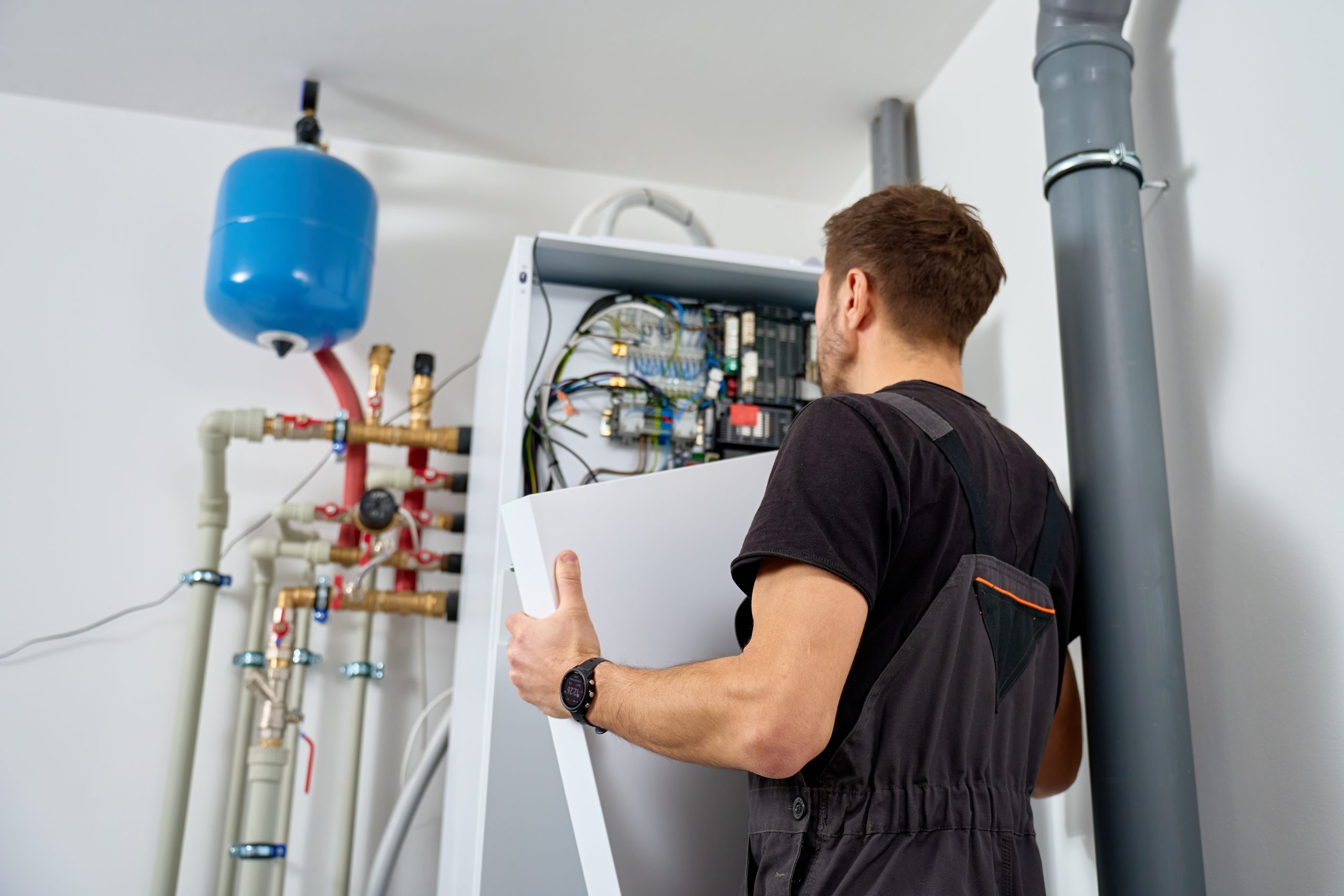 Boiler maintenance heating technician